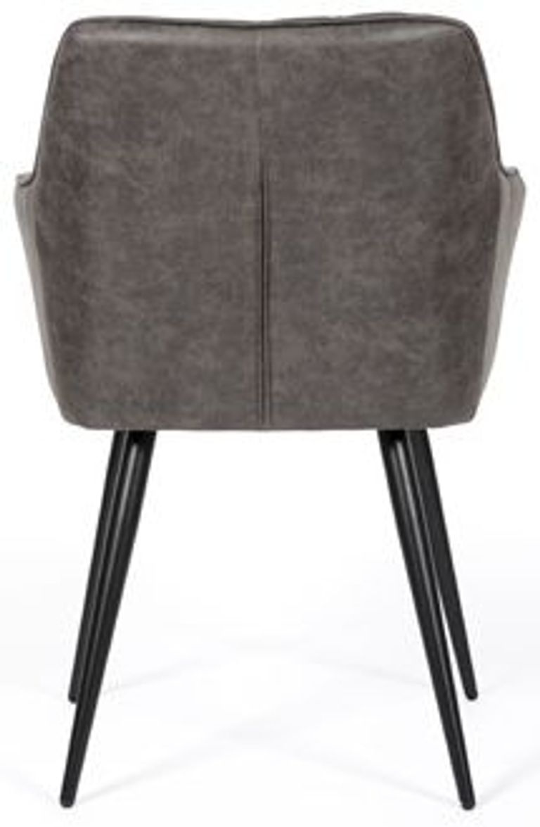 Charlie Dining Chair - Set of 2 - Grey Faux Leather