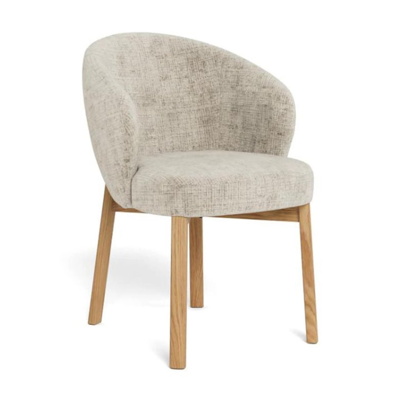 Darlene Dining Chair - Set of 2 - Beige Fabric - with Oak Legs