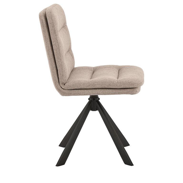 Dean Swivel Dining Chair - Set of 2 - Beige Fabric