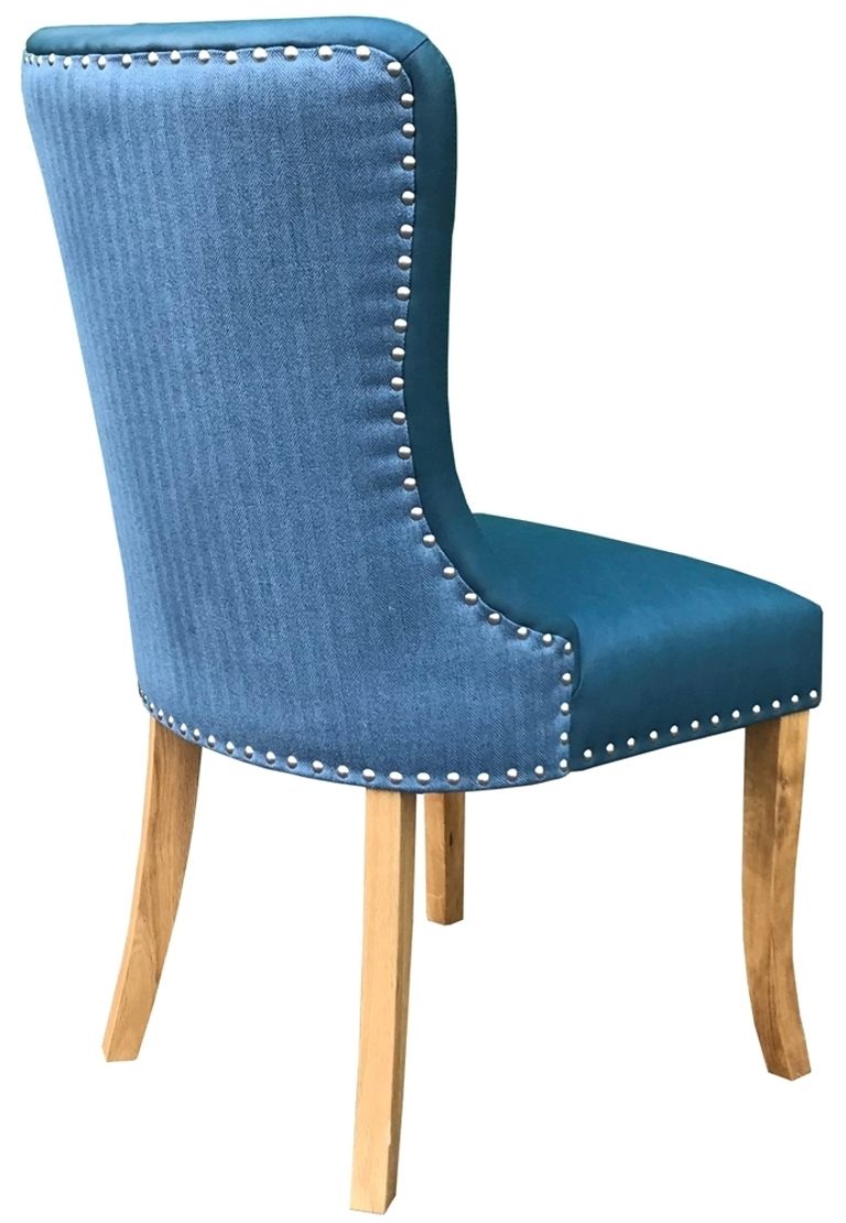 Dorset Dining Chair - Hug - Set of 2 - Blue Faux Leather