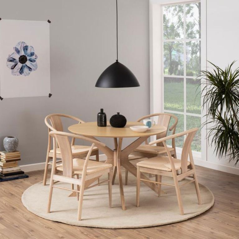 Janik Dining Chair - Set of 2 - Oak - Curved Back