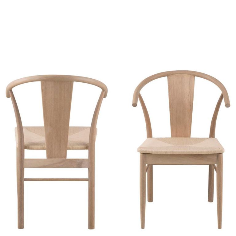 Janik Dining Chair - Set of 2 - Oak - Curved Back