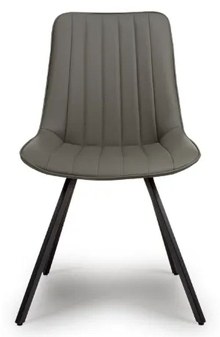 Miro Dining Chair - Set of 2 - Grey Faux Leather