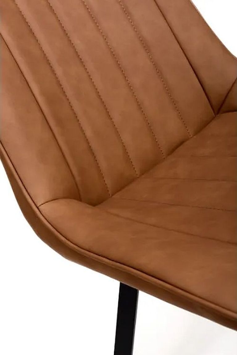 Miro Dining Chair - Set of 2 - Tan Brown Faux Leather