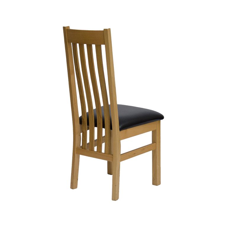 Nathan Dining Chair - Set of 2 - Oak - Dark Brown Leather