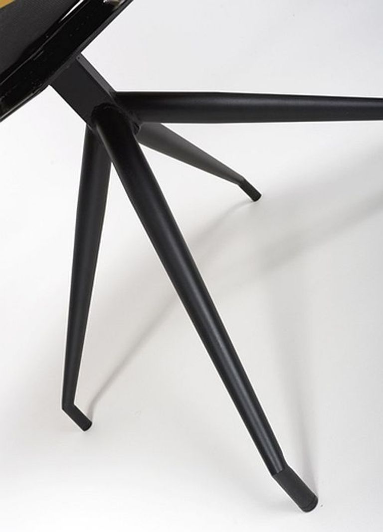 Nobo Swivel Dining Chair - Set of 2 - Yellow Faux Leather - Black Legs