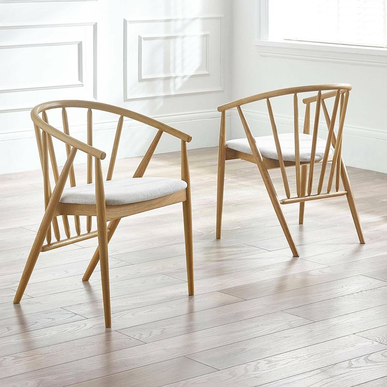 Rory Dining Chair - Set of 2 - Curved Back - Oak