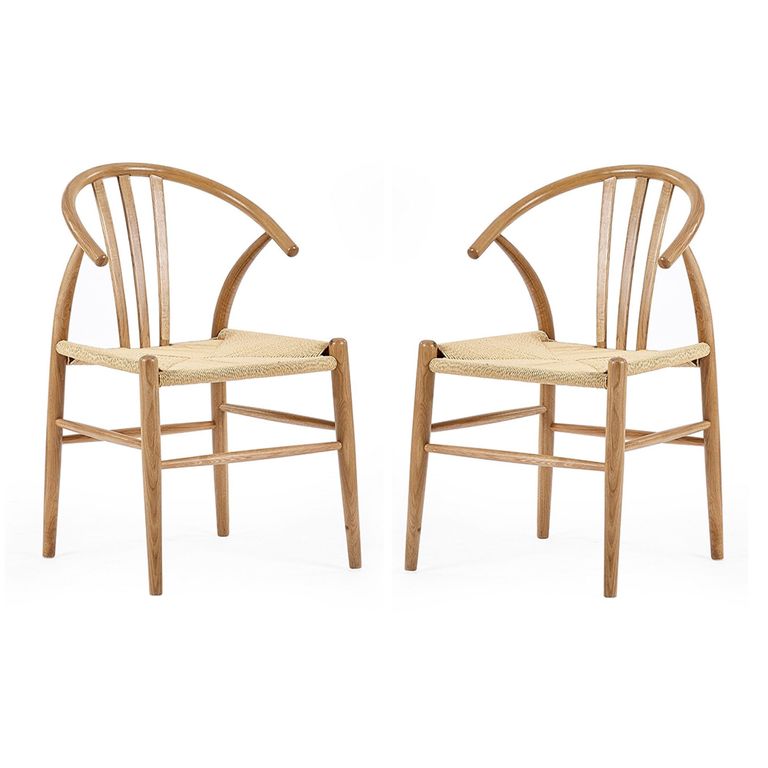 Symi Dining Chair - Set of 2 - Curved - Natural Oak
