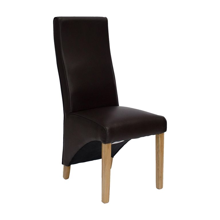 Wave Dining Chair - Set of 2 - Matt Coco Bonded Leather