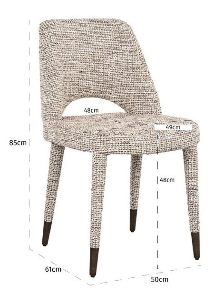 Cecilia Natural Fabric Dining Chair (Set of 2)