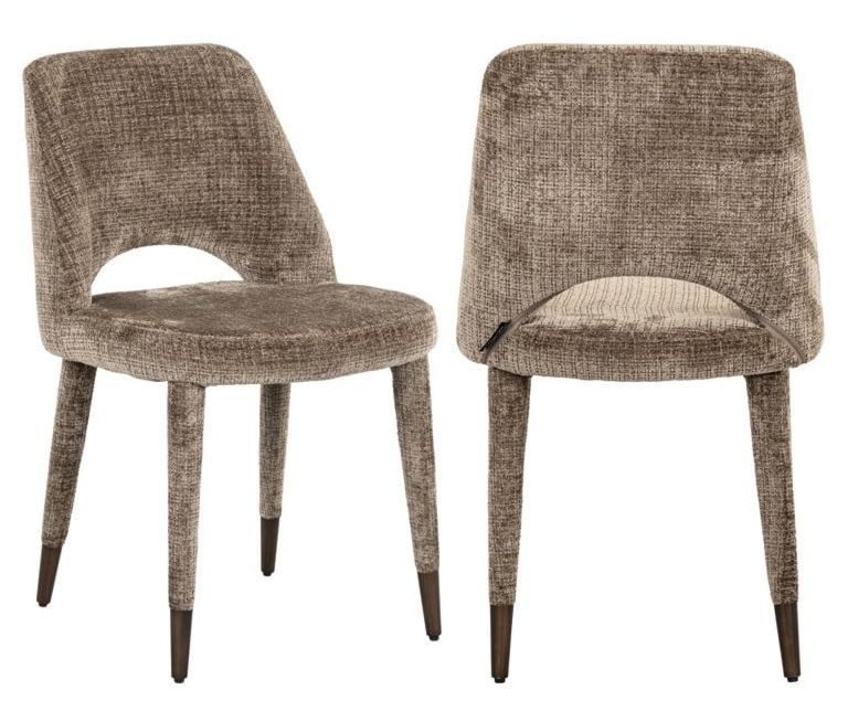 Cecilia Stone Chenille Fabric Dining Chair (Set of 2)
