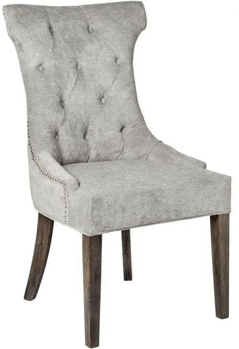 Clearance - 2 x Hill Interiors Silver High Wing Dining Chair with Ring Pull - FS155