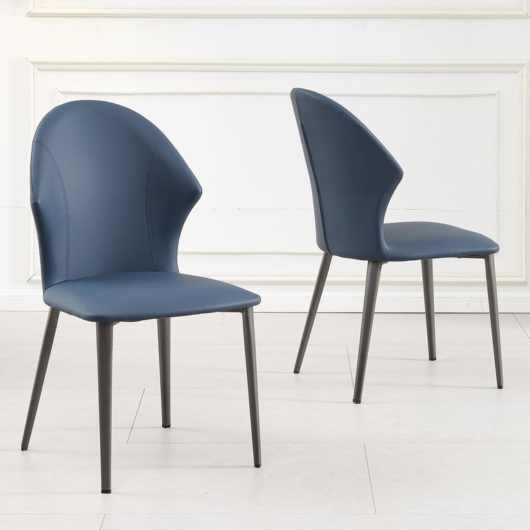 Clearance - Elaine Dining Chair - Blue Leather