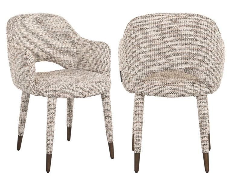 Donnatella Natural Fabric Dining Armchair