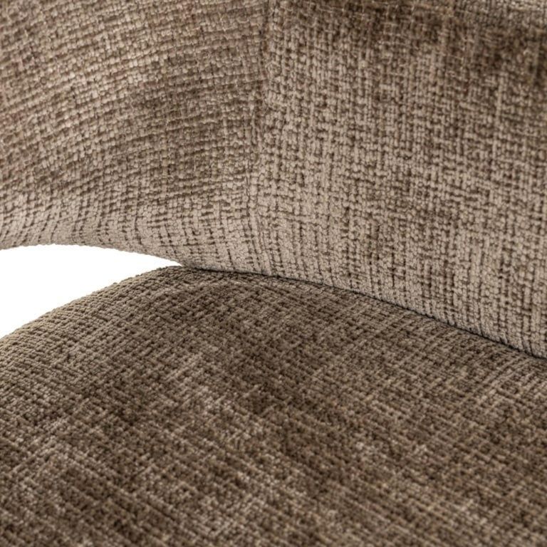 Donnatella Stone Chenille Fabric Dining Armchair