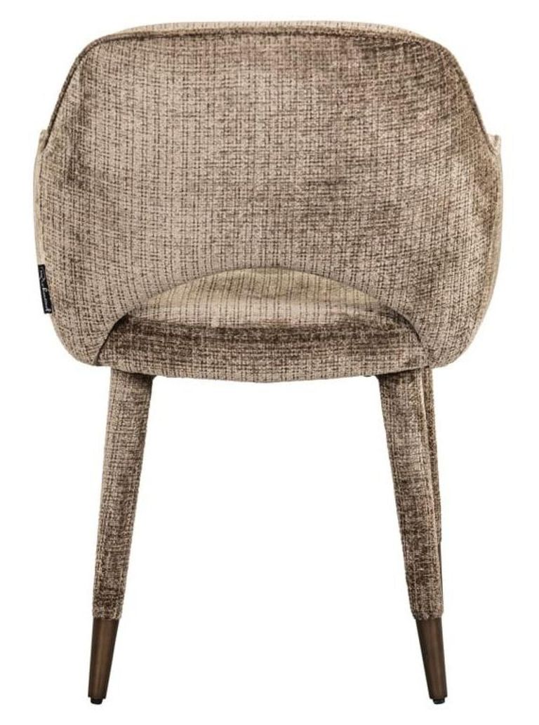 Donnatella Stone Chenille Fabric Dining Armchair