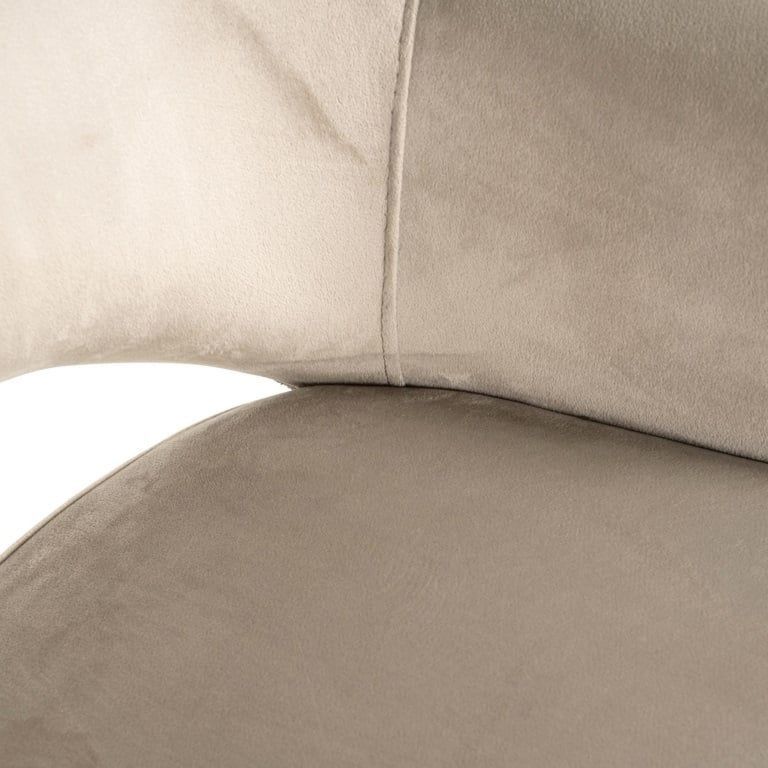 Giovanna Natural Khaki Fabric Dining Armchair with Black Legs