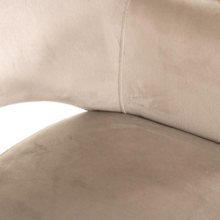 Giovanna Pink Khaki Fabric Dining Armchair with Black Legs