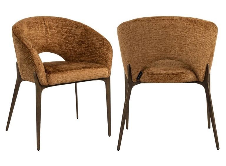 Kenzi Cognac Fabric Dining Chair