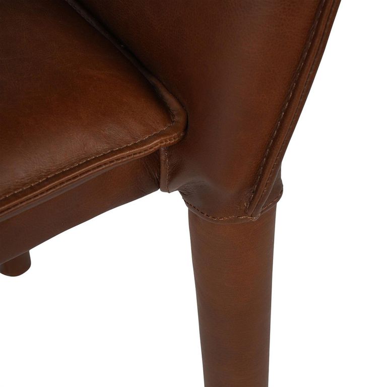 Barnes Dining Chair - Brown Leather