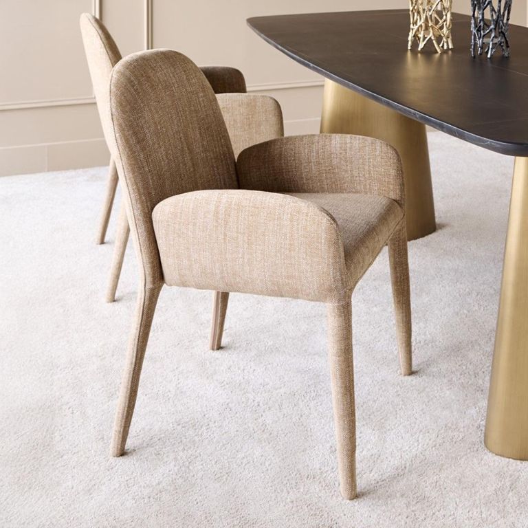 Eska Dining Armchair - Beige Fabric