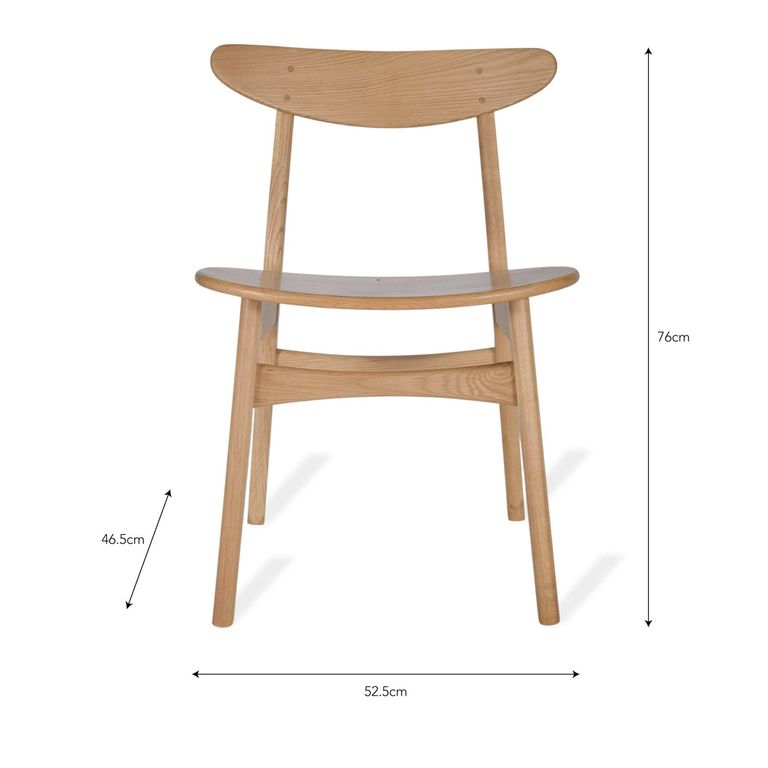 Longcot Dining Chairs Set of 2 Natural