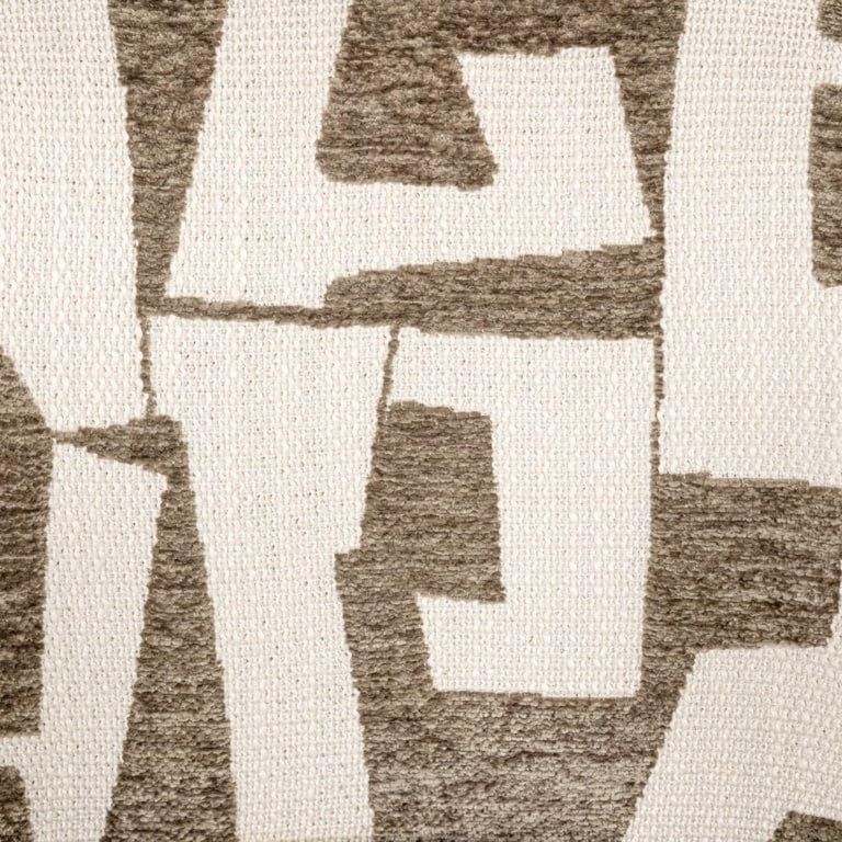 Milly Moss Fabric Graffic Swivel Dining Chair with Black Legs