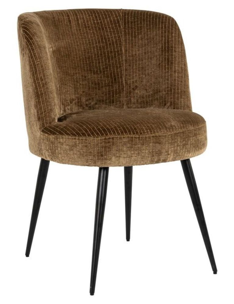 Morton Olive Fabric Dining Chair with Black Legs
