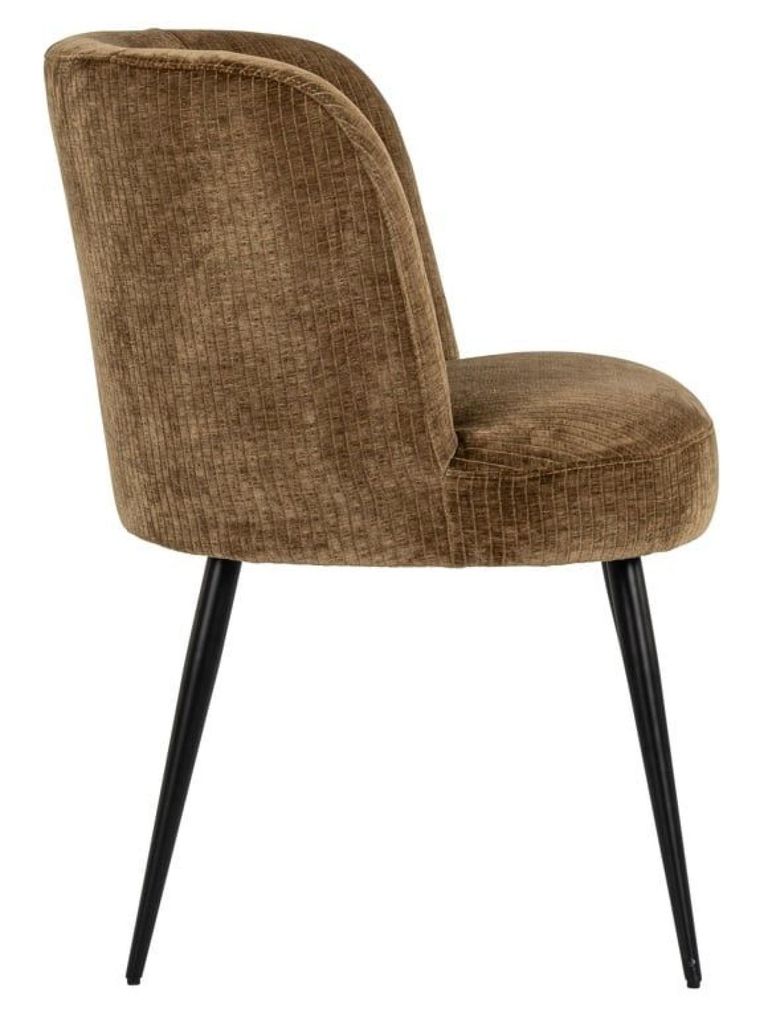 Morton Olive Fabric Dining Chair with Black Legs