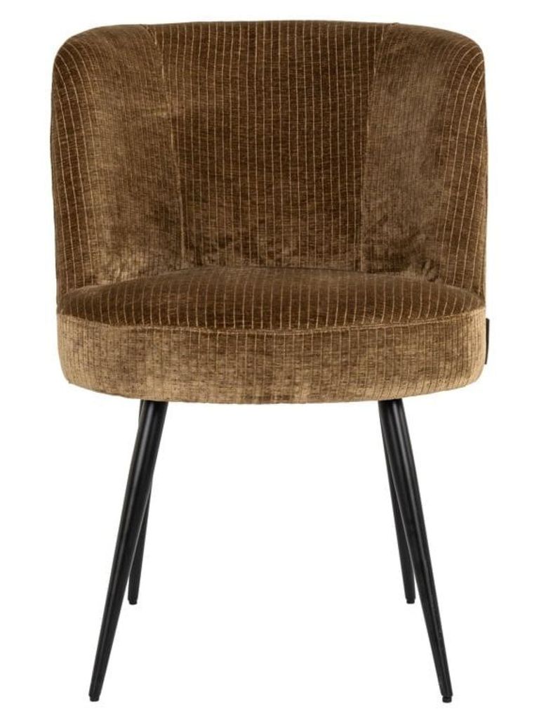Morton Olive Fabric Dining Chair with Black Legs