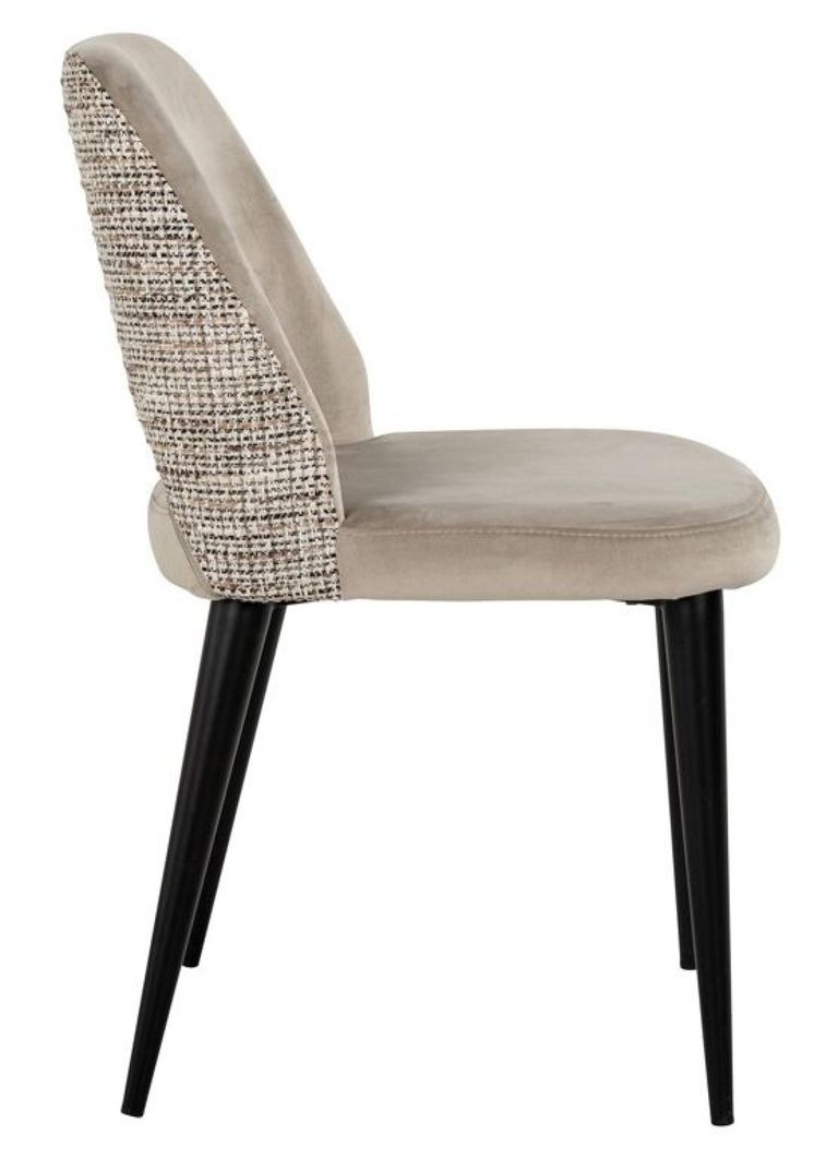 Tabitha Natural Khaki Fabric Dining Chair with Black Legs (Set of 2)