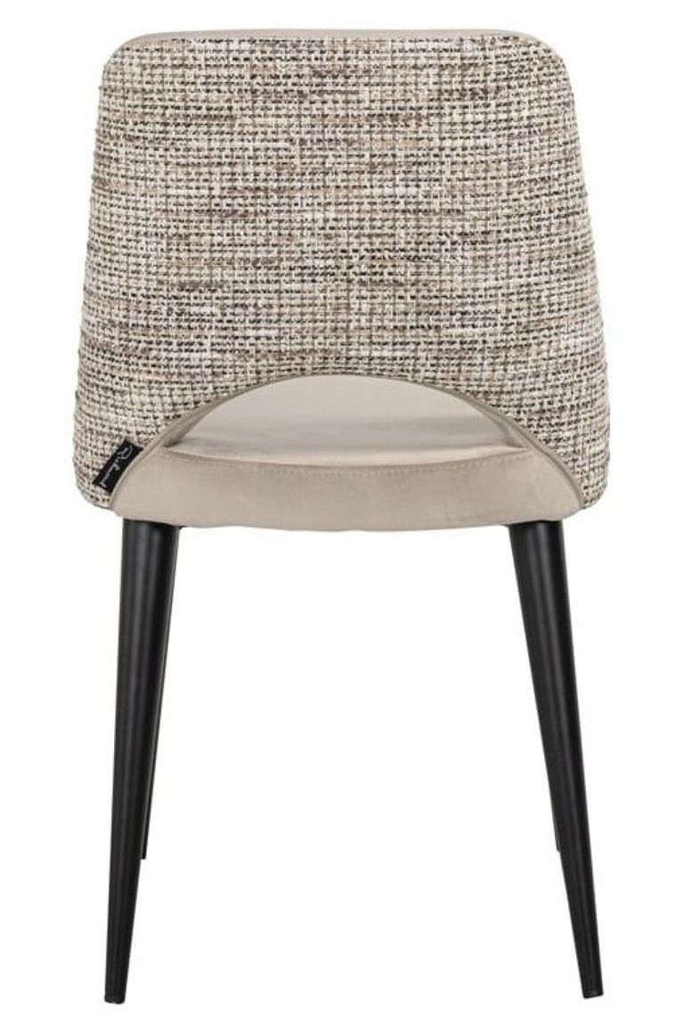 Tabitha Natural Khaki Fabric Dining Chair with Black Legs (Set of 2)