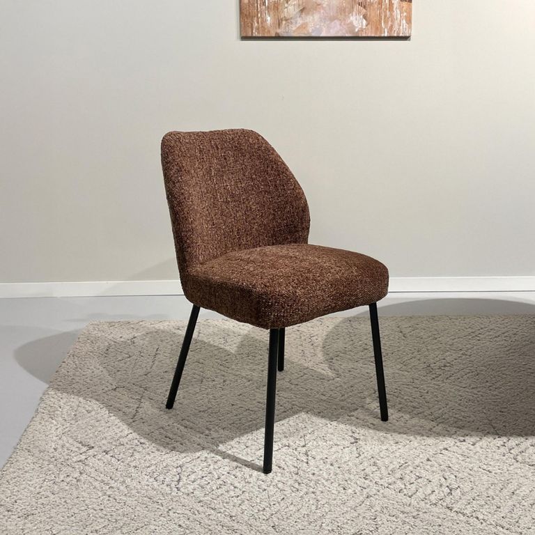 Tess Dining Chair - Set of 2 - Bordeaux - Fabric and Metal