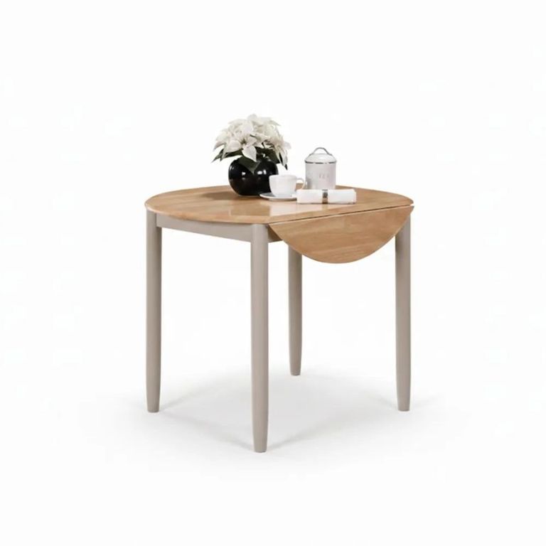 Clearance - Altona Round Drop Leaf Dining Set - 2 Seater - 61cm-91cm - Oak and Grey - FSS17005