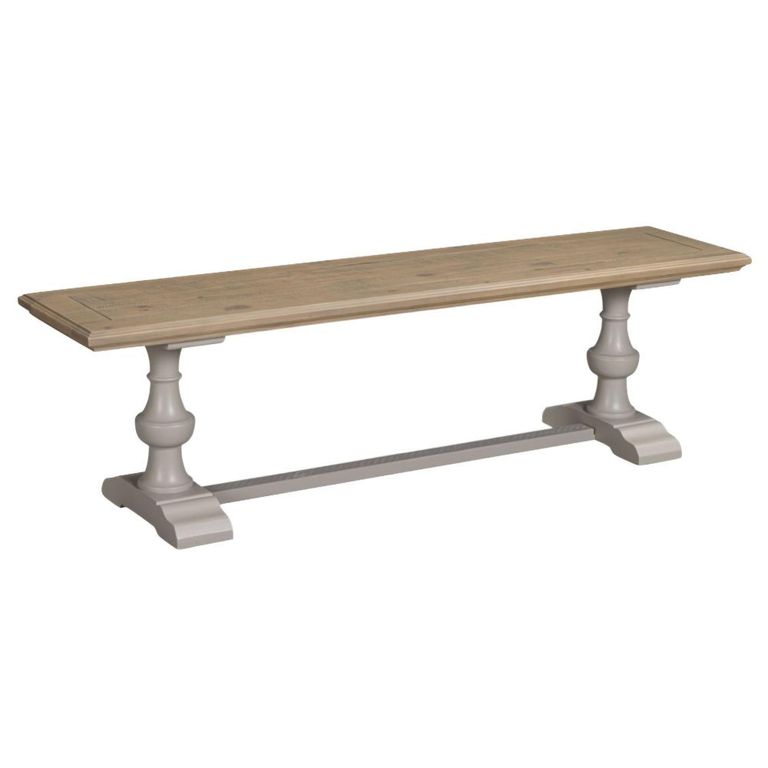 Chateau Extending Dining Set - 200cm-250cm - 8-10 Seater - Grey Painted - Pine - 4 Fabric Chairs - 1 Bench
