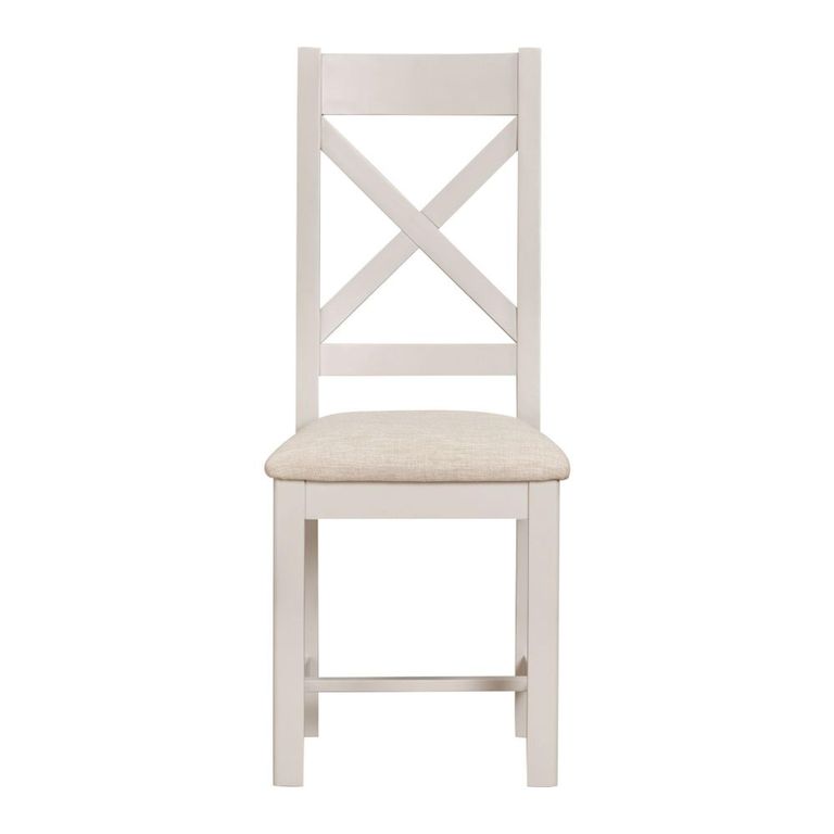 Windermere Painted Flip Top Dining Set - 85cm-170cm - 4-6 Seater - Square - Oyster Grey - Chairs