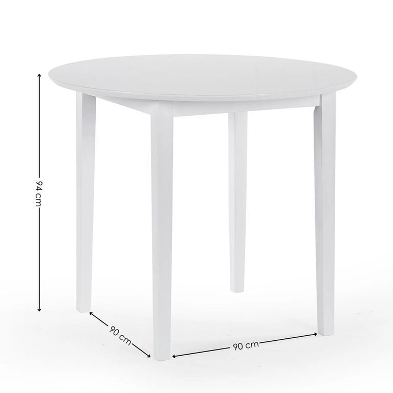 Orwell Dining Set - 90cm - 4 Seater - Round - White - Wood - 4 Chairs