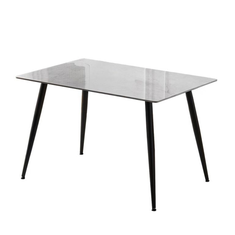 Argenta Dining Set - 120cm - 4 Seater - Light Grey and Black - Sintered Stone Top - 4 Chair