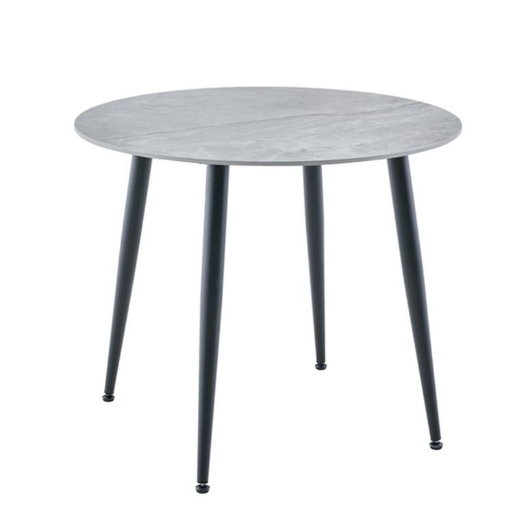 Argenta Dining Set - 90cm - 4 Seater - Round - Grey and Black - Sintered Stone Top - 4 Chair