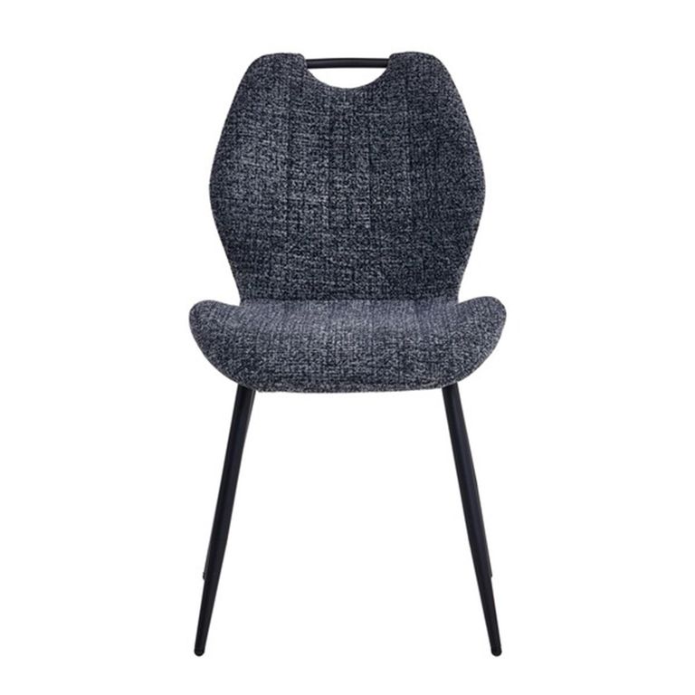 Turin Extending Dining Set - 130cm-160cm - 4-6 Seater - Grey and Black - Sintered Stone Top - 4 Dark Grey Chair