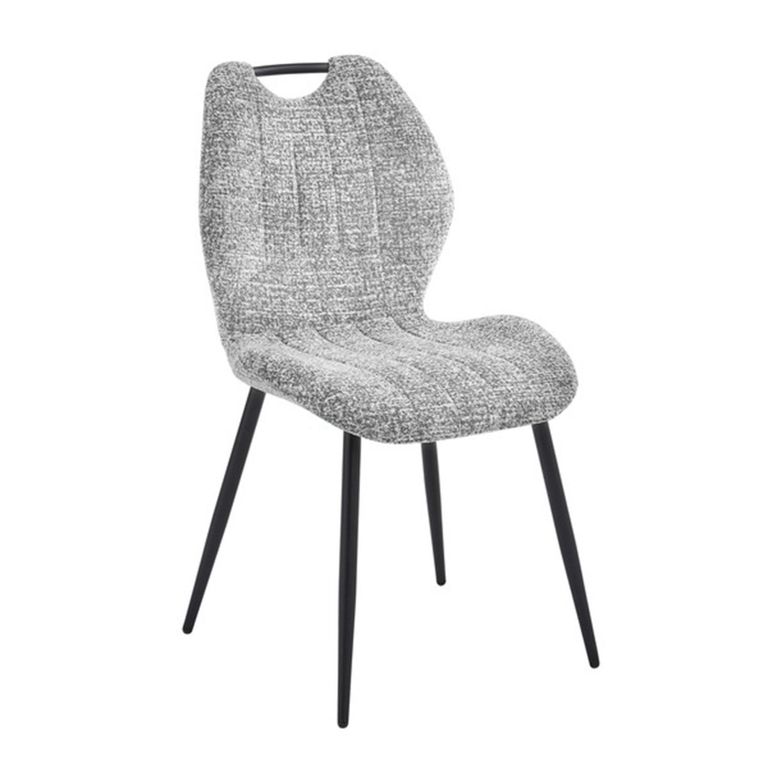 Turin Extending Dining Set - 130cm-160cm - 4-6 Seater - Grey and Black - Sintered Stone Top - 4 Light Grey Chair