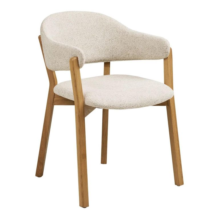 Darwin Extending Dining Set - 180cm-230cm - Natural - 6 Dunkirk Beige Armchairs