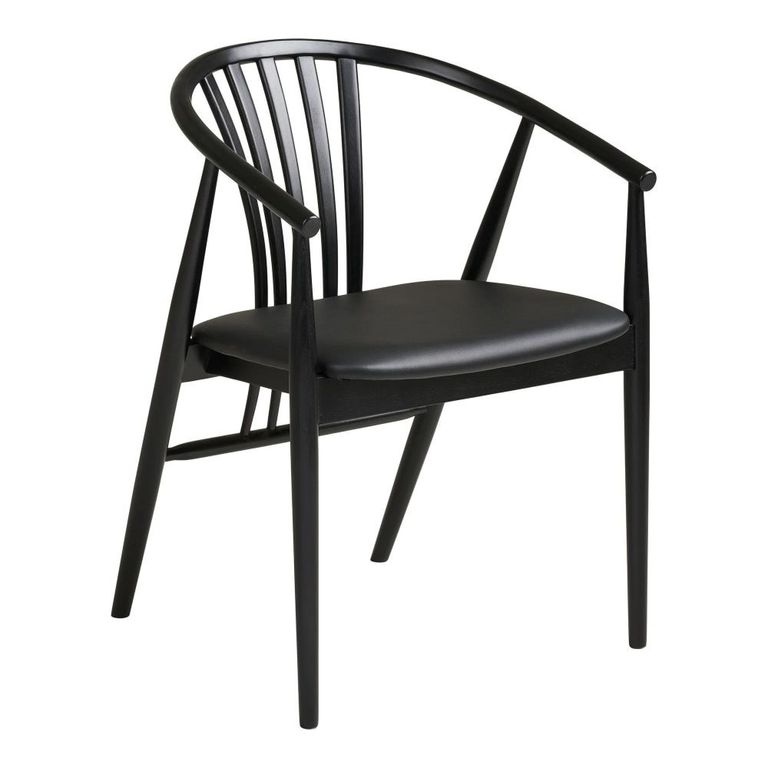 Osaka Oak Extending Dining Set - 120cm-200cm - Round - Slatted Base - Black - 4 Agustin Spindle Back Chairs