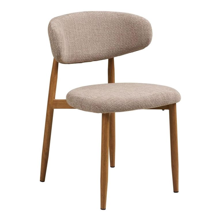 Osaka Oak Extending Dining Set - 120cm-200cm - Round - Slatted Base - Natural - 6 Isola Sand and Natural Chairs
