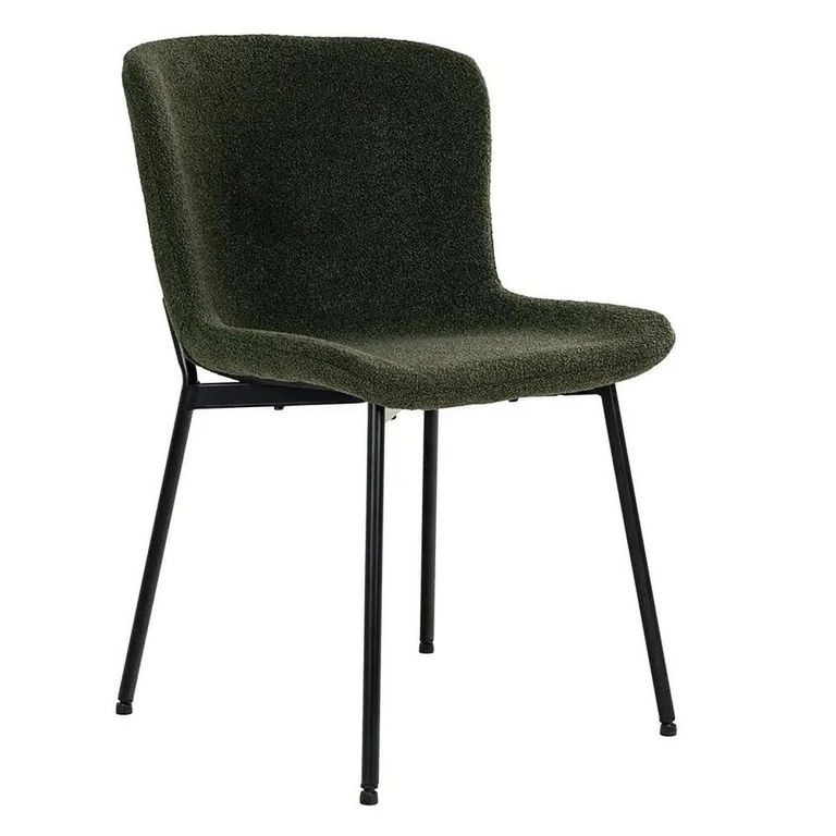 Boavista Dining Set - 210cm - Oval - Fluted Base - Dark Brown - 6 Maceda Dark Green Chairs