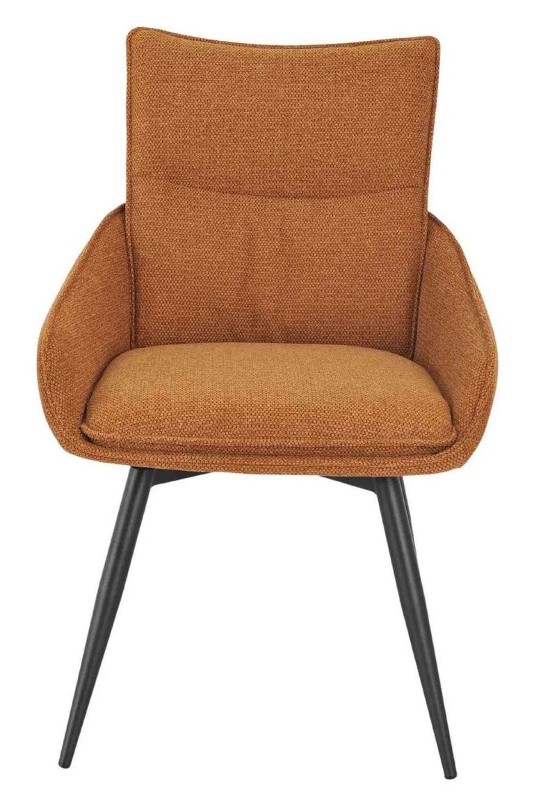 Apollo Extending Dining Set - 6-10 Seater - 160cm-220cm - Grey Ceramic - Ace Swivel Dining Chair - Orange Fabric