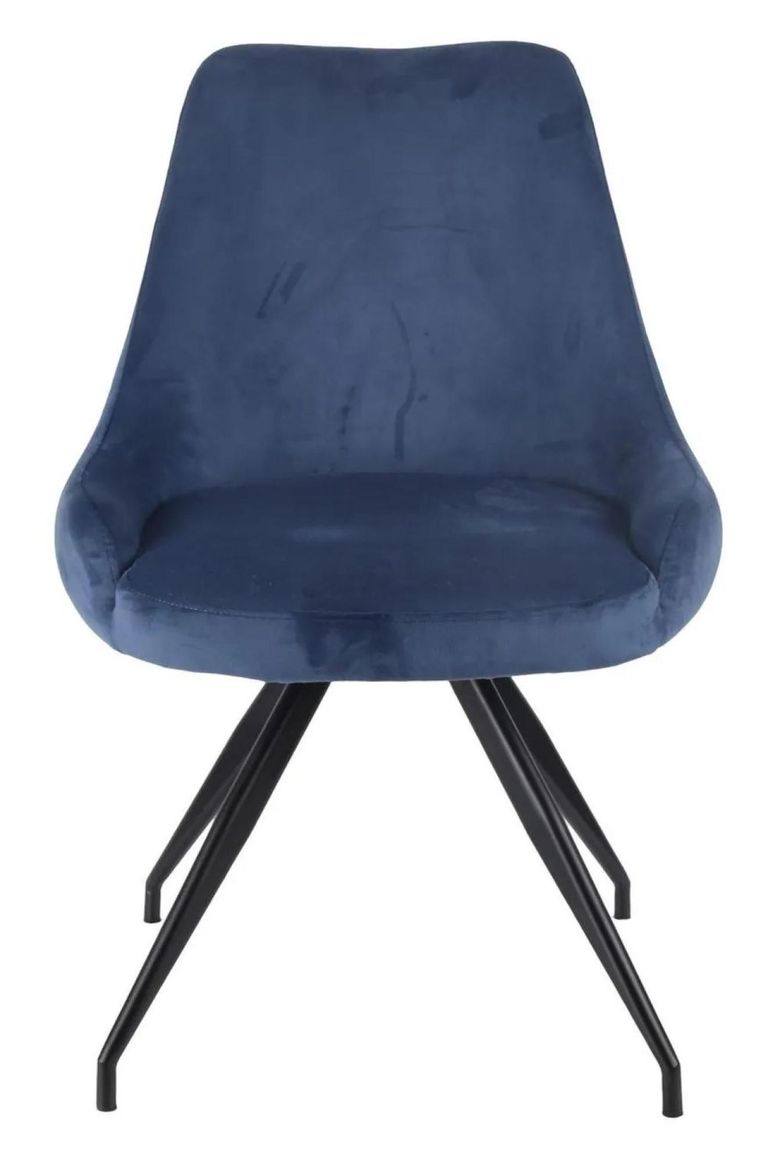 Apollo Extending Dining Set - 6-10 Seater - 160cm-220cm - Grey Ceramic - Arctic Swivel Dining Chair - Blue Velvet Fabric