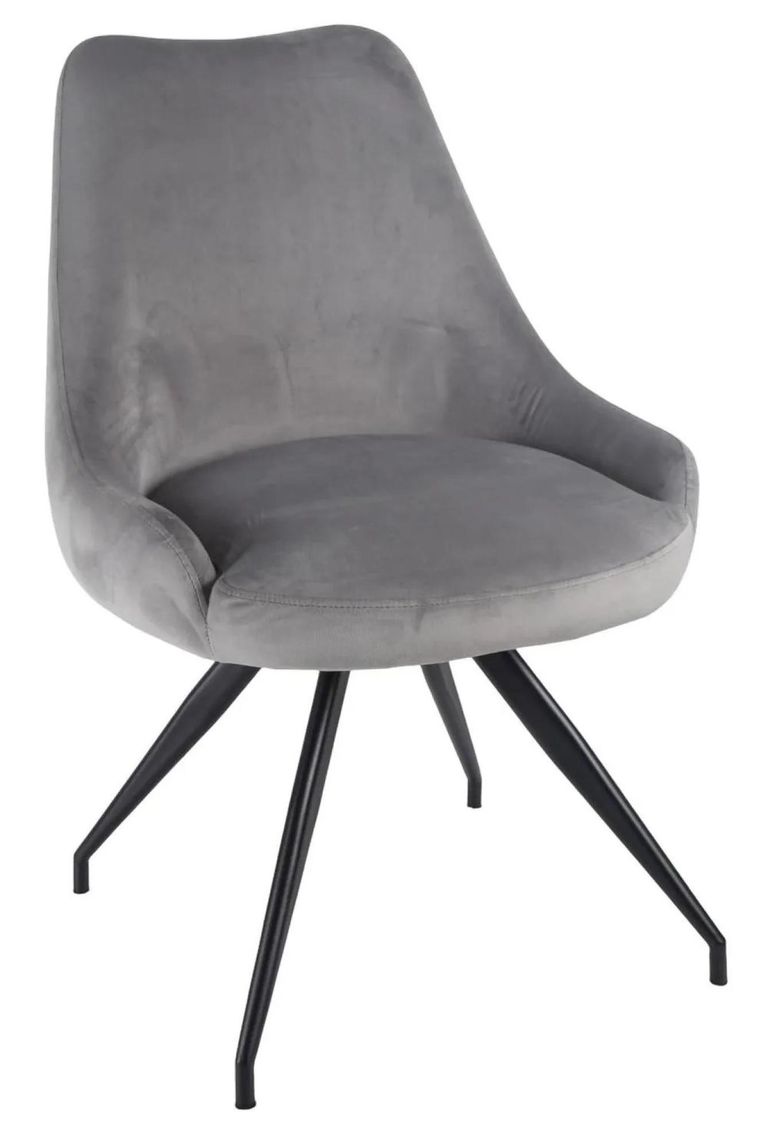 Apollo Extending Dining Set - 6-10 Seater - 160cm-220cm - Grey Ceramic - Arctic Swivel Dining Chair - Grey Velvet Fabric