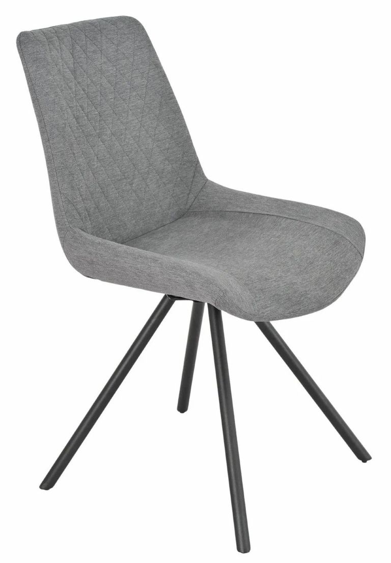Apollo Extending Dining Set - 6-10 Seater - 160cm-220cm - Grey Ceramic - Boden Swivel Dining Chair - Grey Fabric