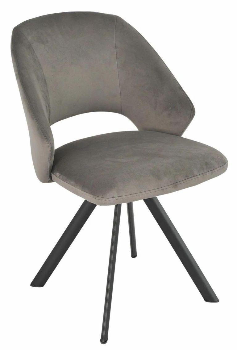 Apollo Extending Dining Set - 6-10 Seater - 160cm-220cm - Grey Ceramic - Ion Swivel Dining Chair - Dark Grey Velvet Fabric